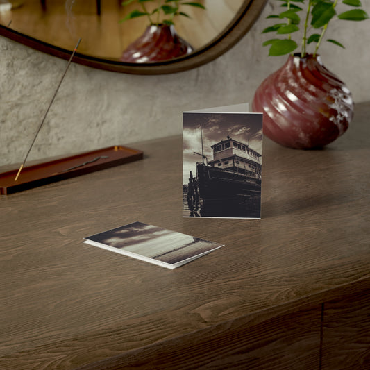 Vintage Nautical Greeting Cards Set - 1, 10, 30, or 50pcs, Seaside Decor, Boat Cards, Coastal Themed Stationery, Ocean Inspired Designs