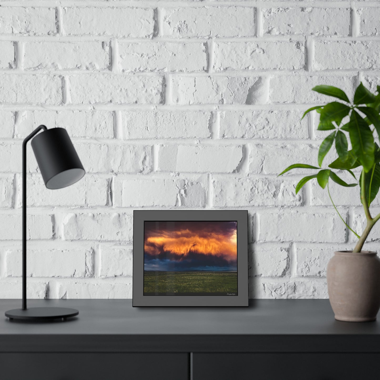 Put Out the Fire Across the River— Dramatic Sunset Cloud Landscape Wall Art